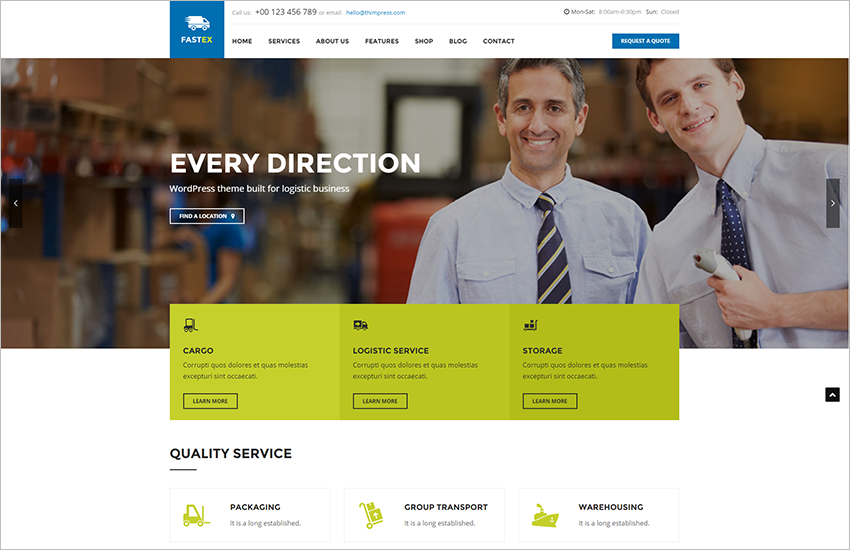 Transport & Logistics Business WordPress Theme
