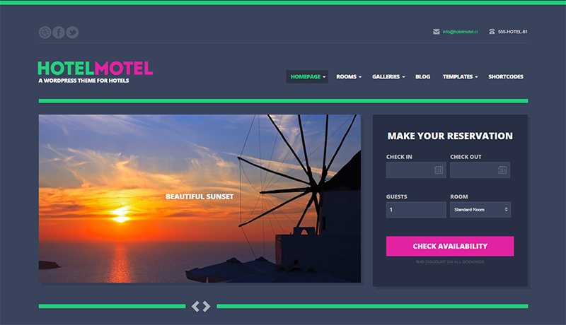 WordPress Hotel Website Template
