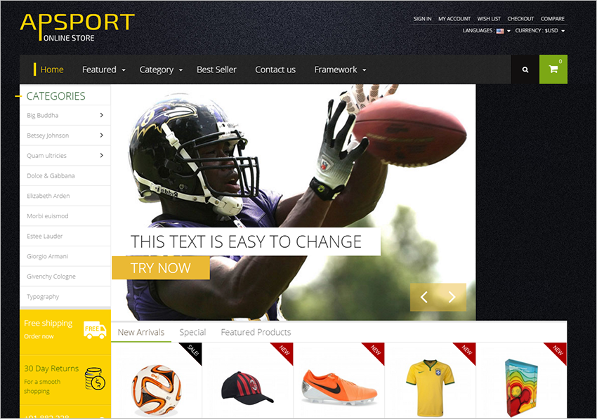 2015 Sport Store Prestashop