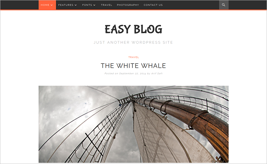 A Full Screen Blog WP Theme