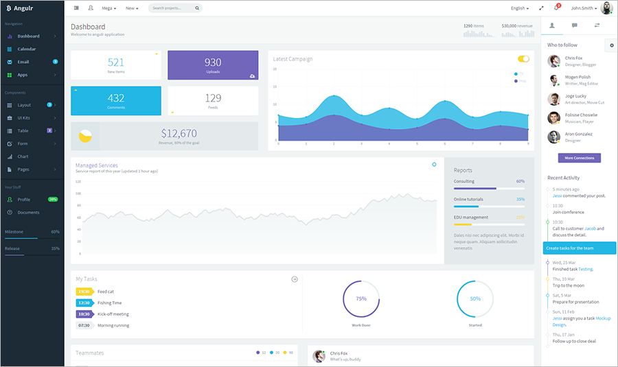 Bootstrap Admin Web App With AngularJS