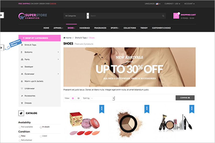 Cosmetic Store Prestashop Site Theme