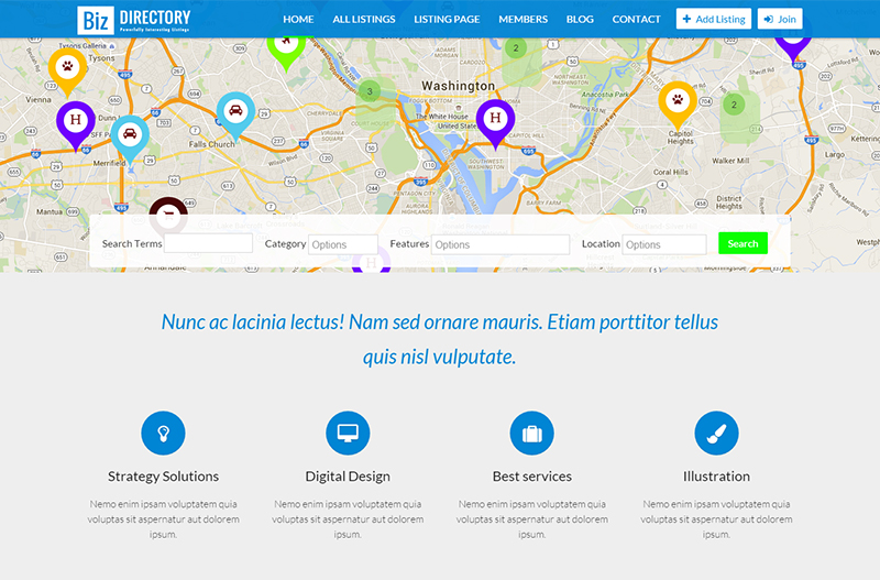 Directories & Classified Business Drupal Template