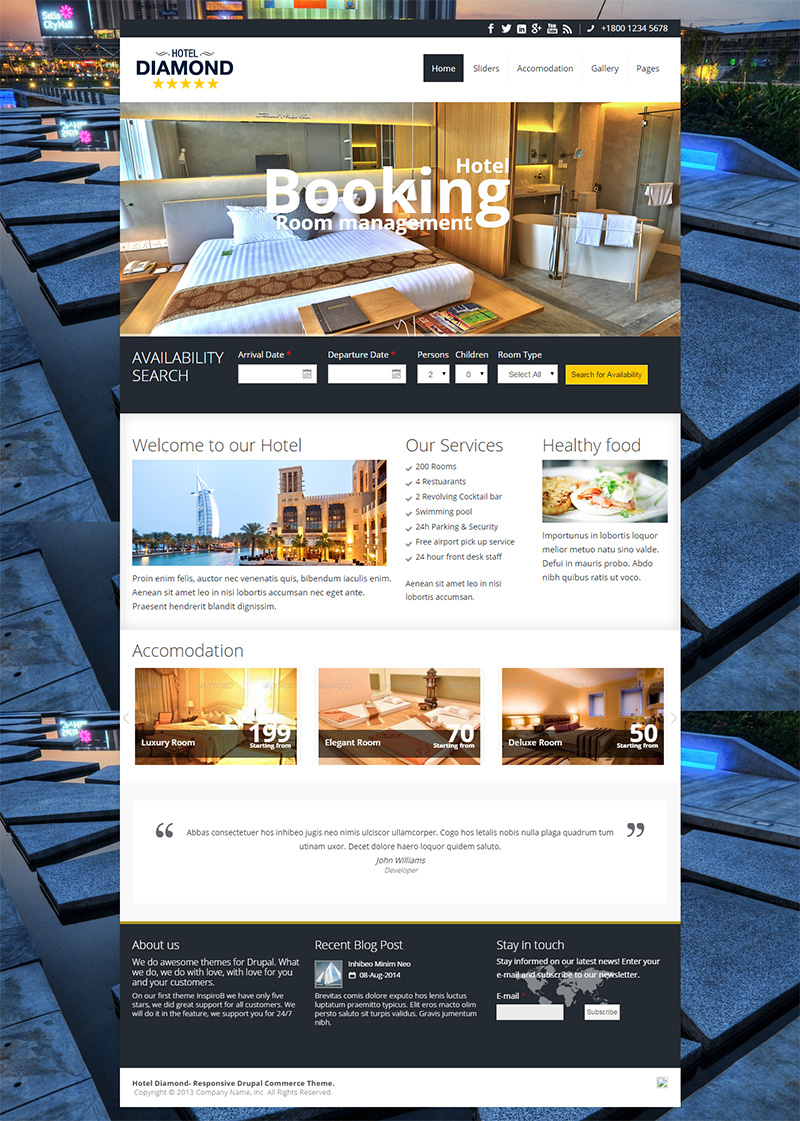 Drupal Hotel Booking Theme