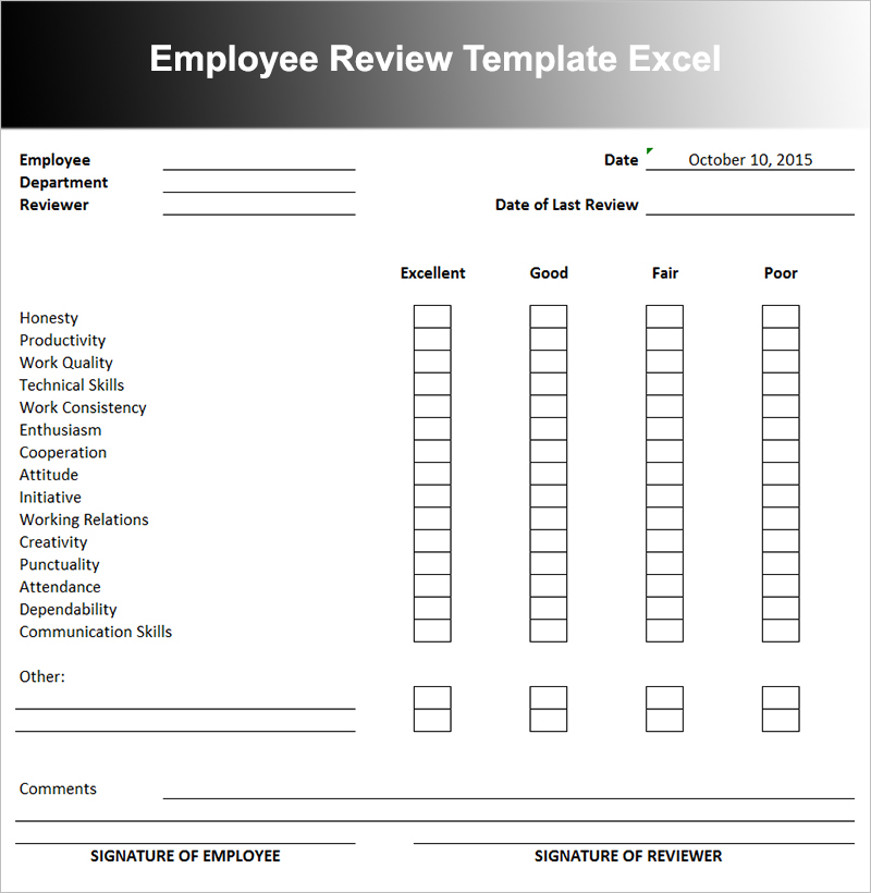 26 Employee Performance Review Templates Free Word Excel Formats