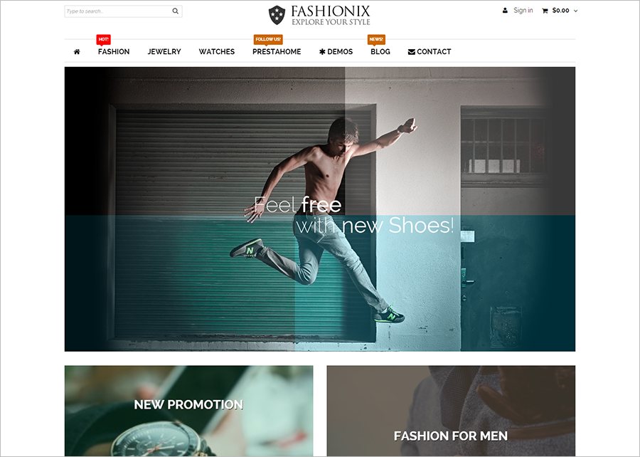 Fashion PrestaShop Theme With Multi Colors Option