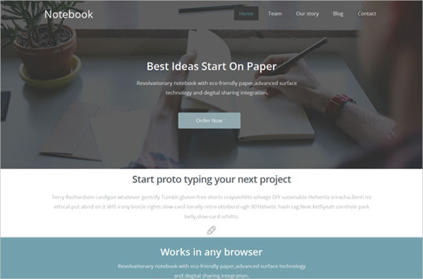Flat Responsive Web Design Landing Page Template
