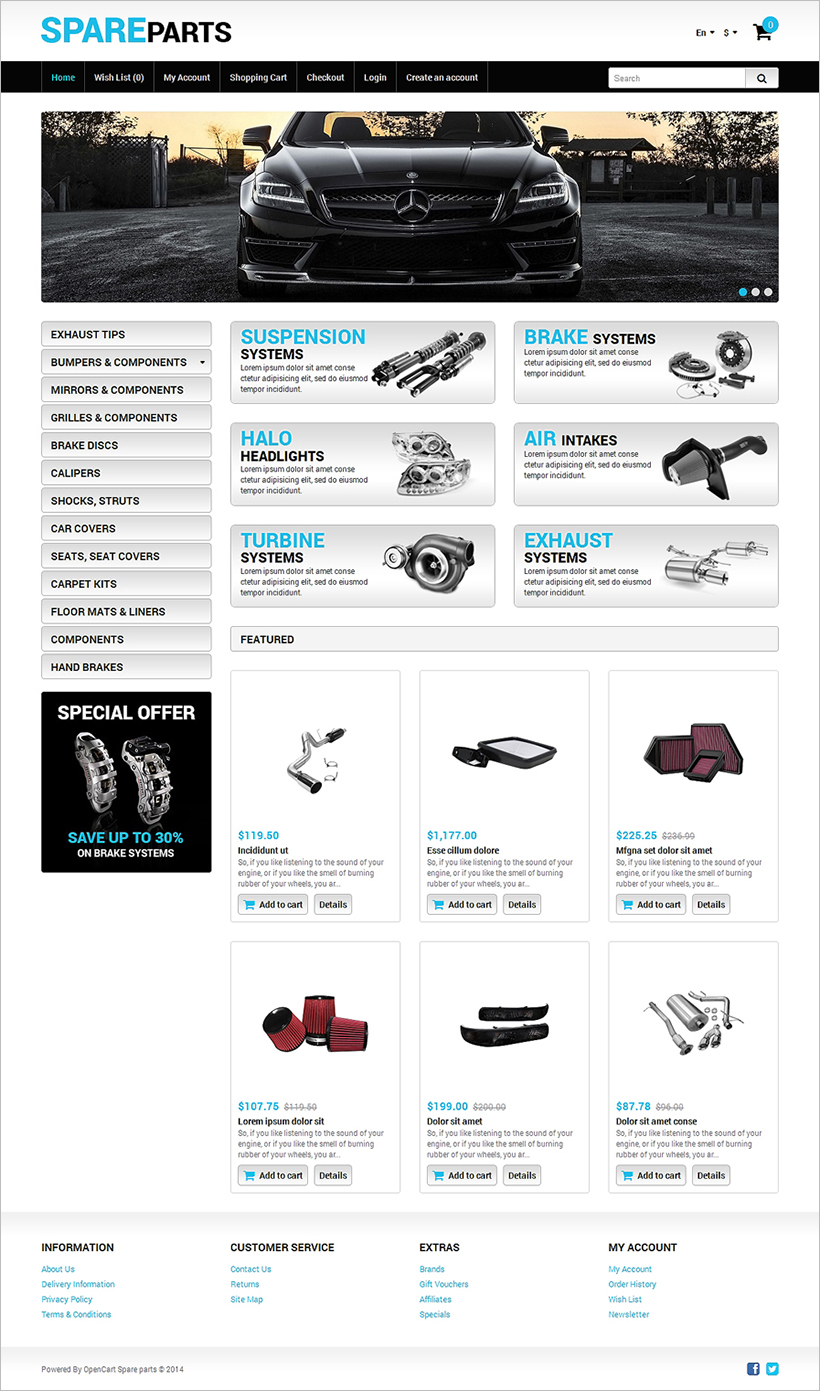 Fully Responsive Auto Store OpenCart Template