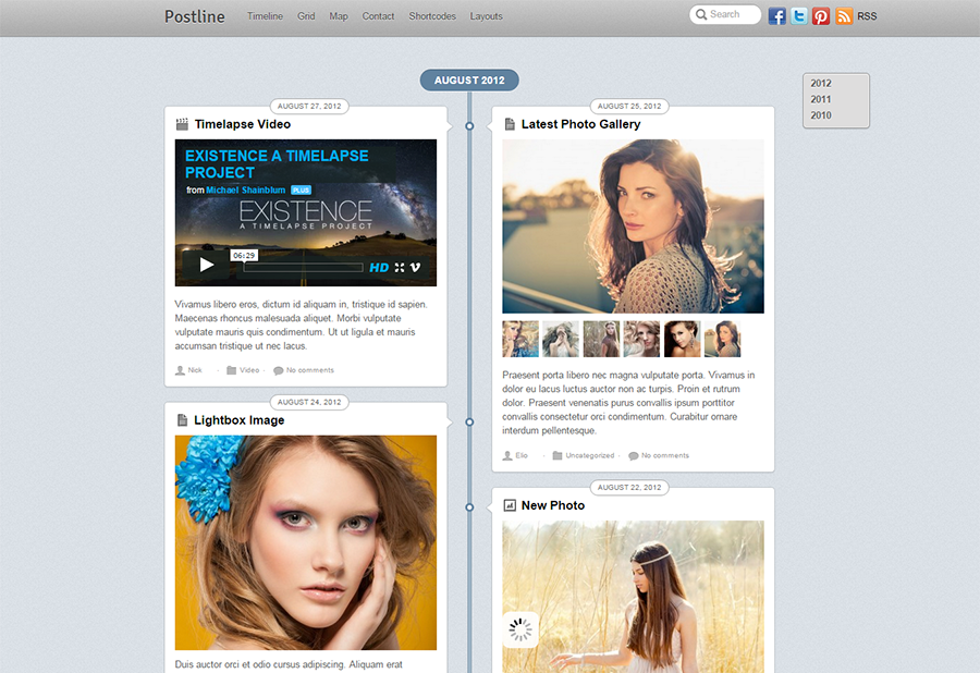 Grid Layout Blog WordPress Template