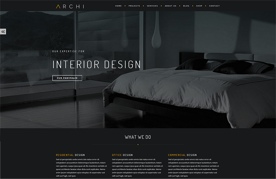 Interior Design Bootstrap Theme With Gallery 