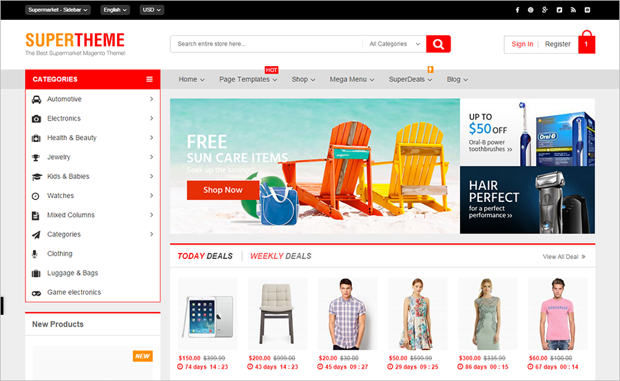 Online Supermarket Magento Site Template