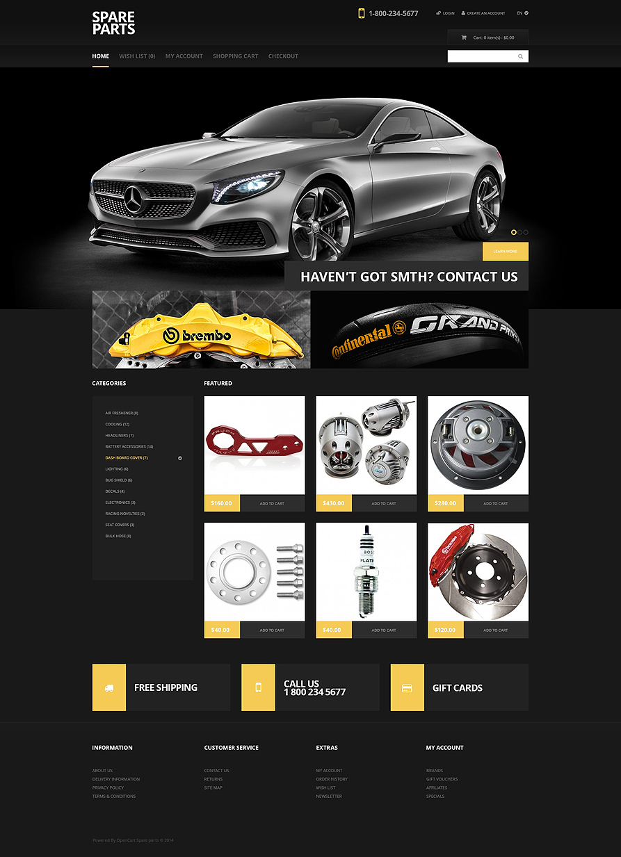 OpenCart Template For Auto Parts