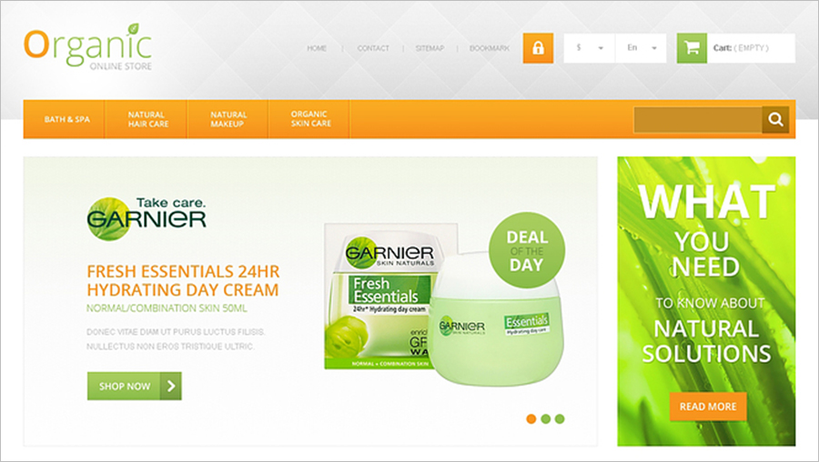 Organic Cosmetics & Beauty Store PrestaShop Template