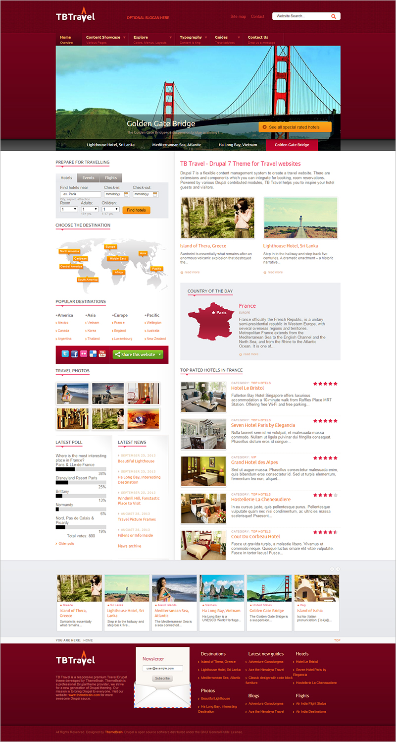 Perfect Drupal Template for Travel