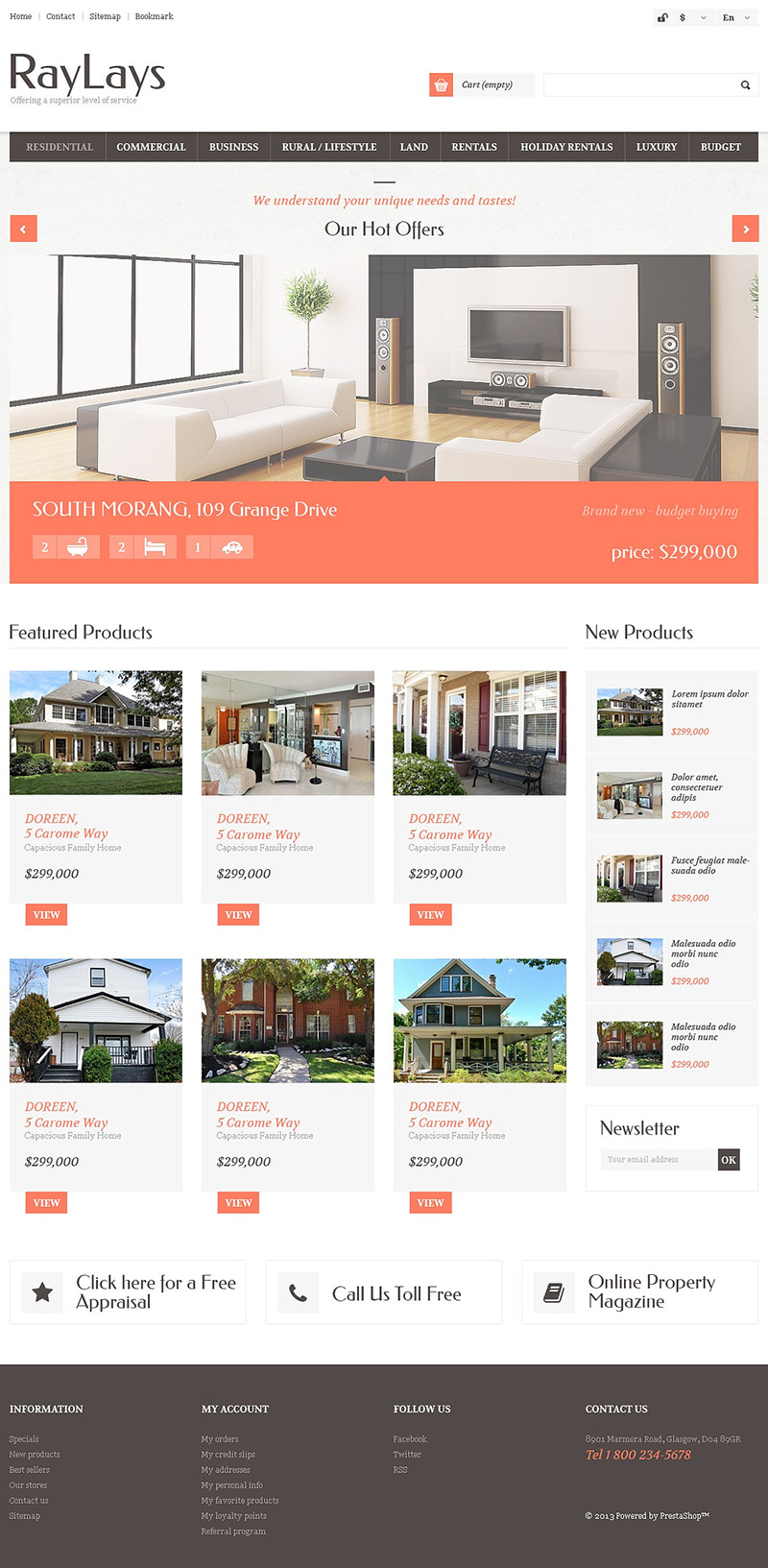 Prestashop Real Estate Theme