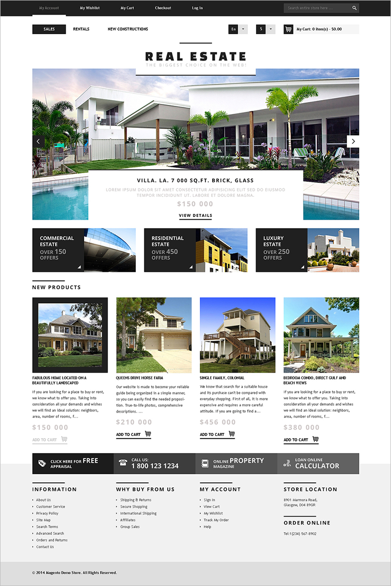 Real Estate Agency Responsive Magento Theme