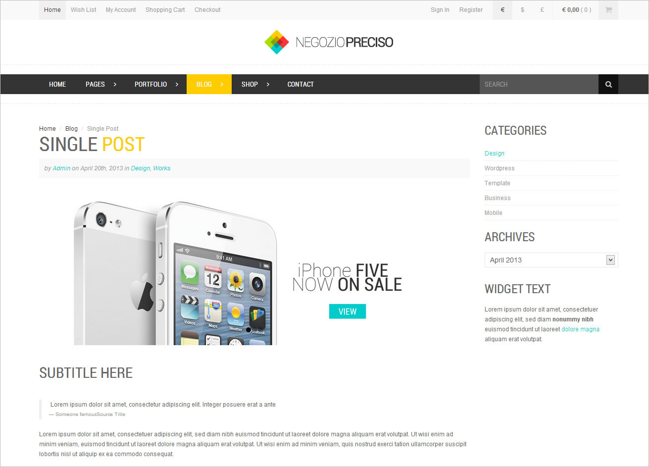 Responsive Bootstrap eCommerce Template
