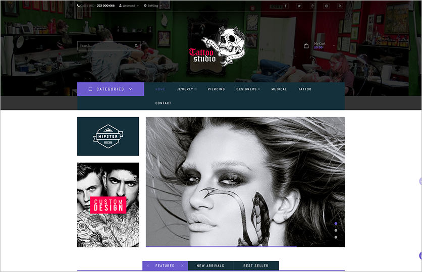 Tattoo Store Magento Template