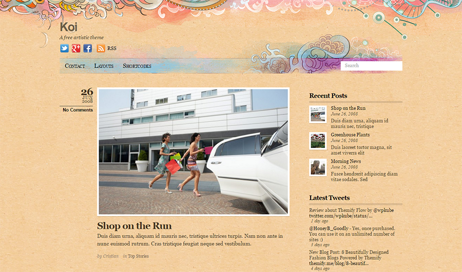 WordPress Blog Theme With Social Icons