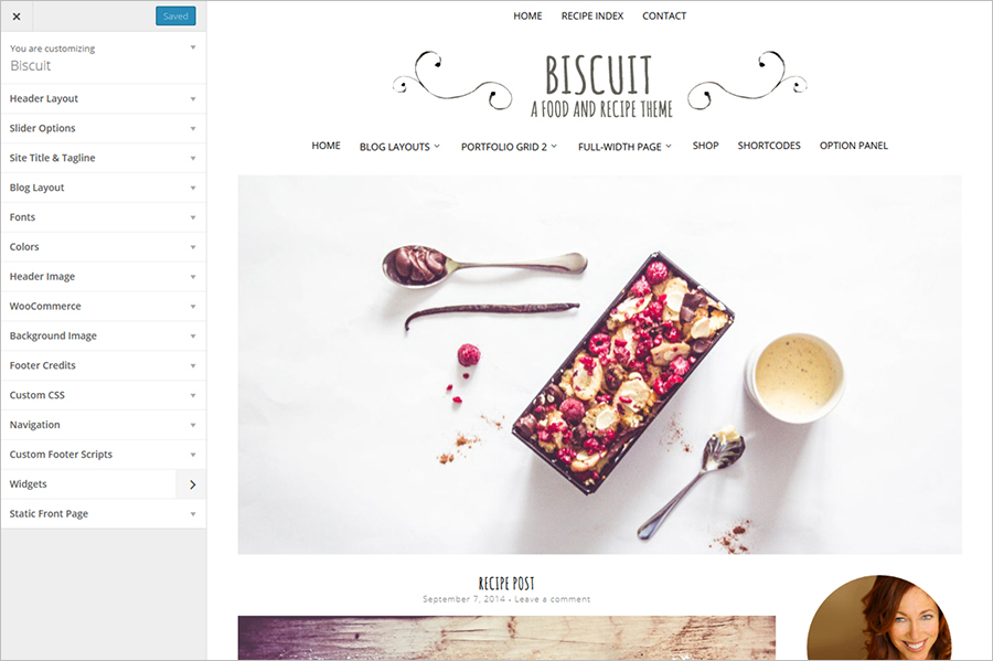 WordPress Food Blog With Unlimited Color Options