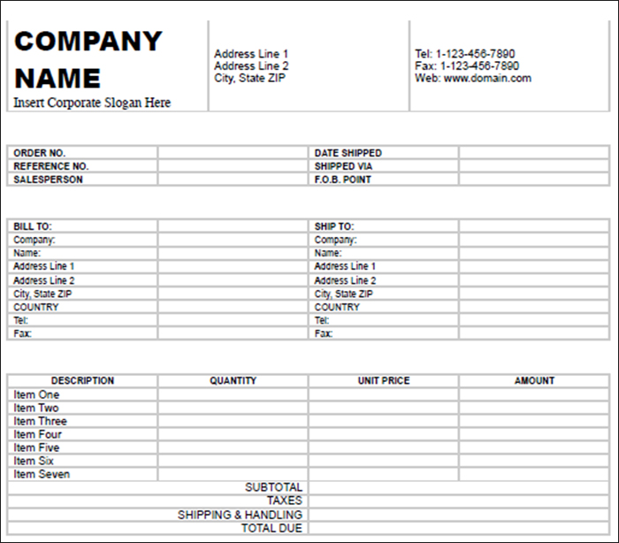 15+ Invoice Templates Free Word, Excel, PDF Formats