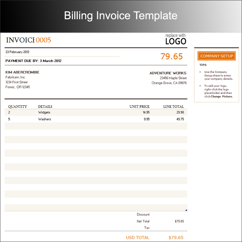 Billing Invoice Template