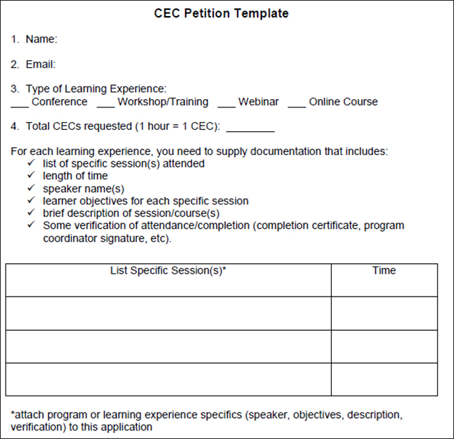 CEC Petition Template