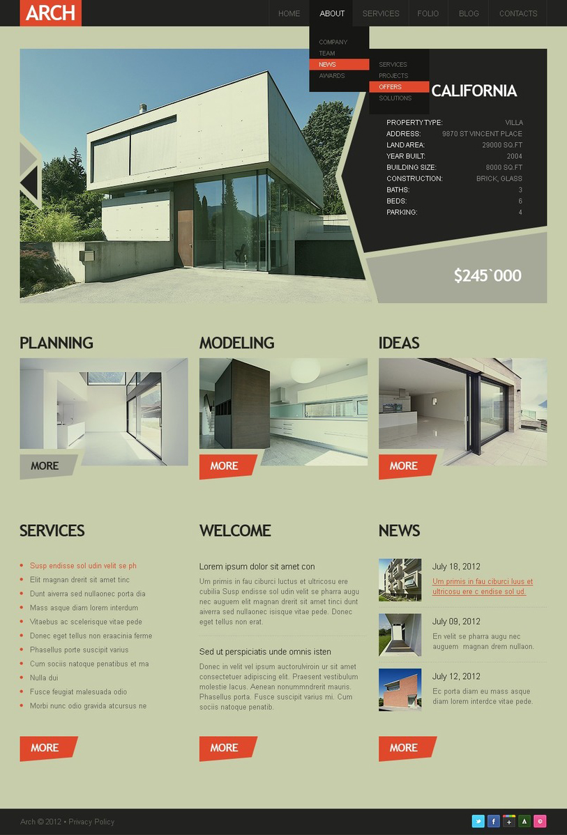 Construction Company Drupal Template