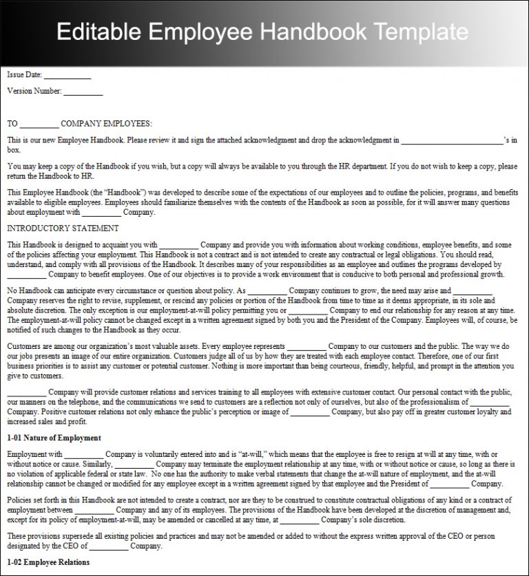 10+ Employee Handbook Templates Free Word, PDF, Doc Samples