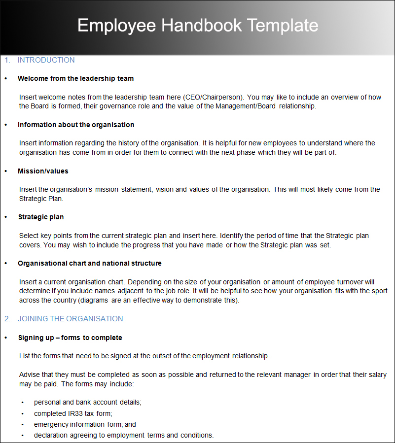 10 Employee Handbook Templates Free Word PDF Doc Samples