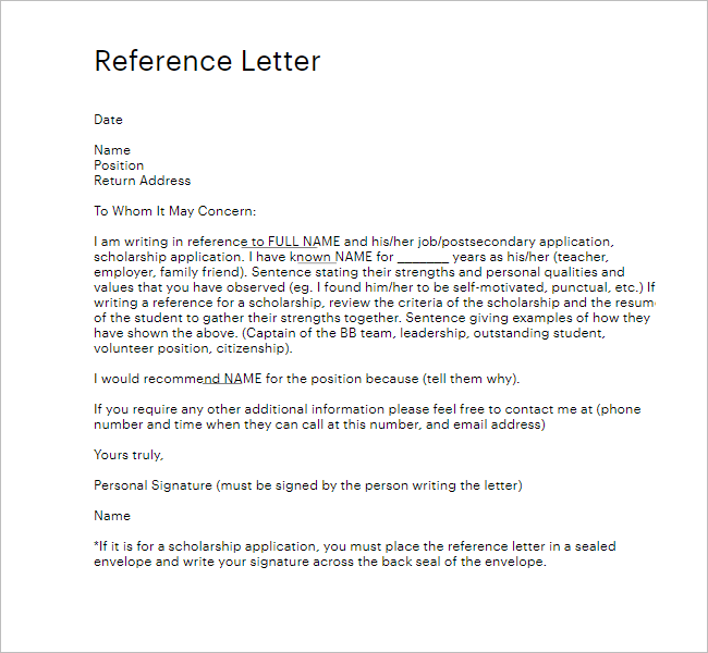 50+ Sample Reference Letter Templates Free Word, Pdf, Doc Formats