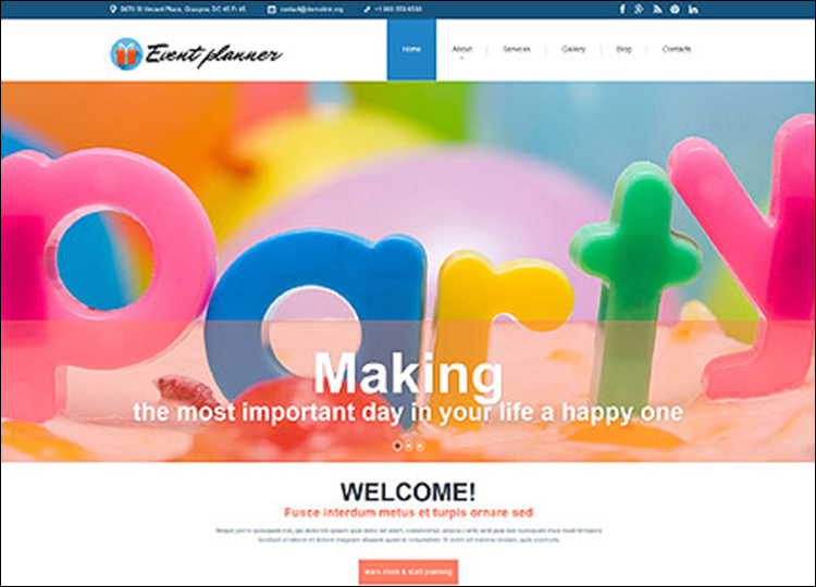 Event Planner ResponsiveWebsite Template