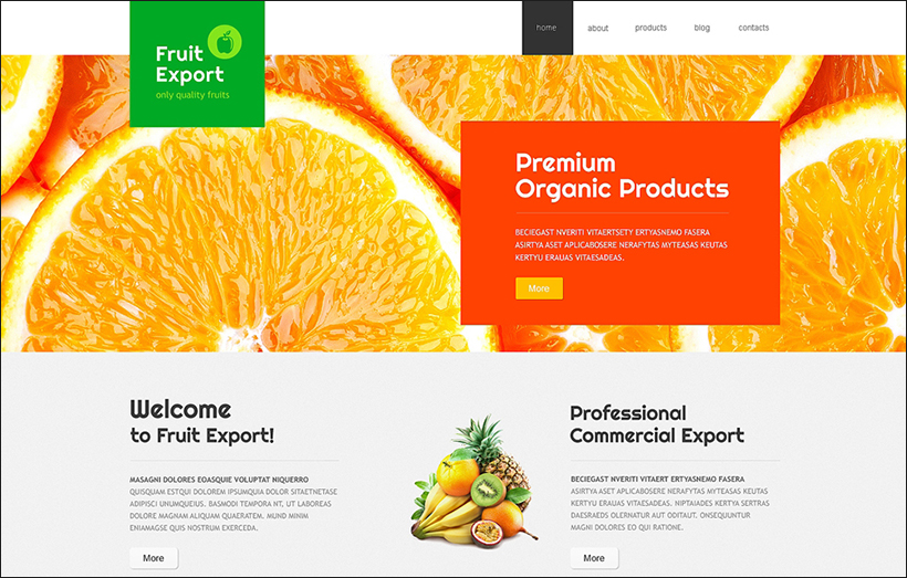 Joomla package. Joomla Templates. Fruit Export.