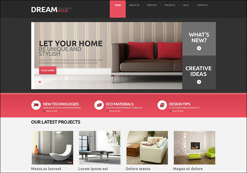 Fully Editable WordPress Interior Design Theme