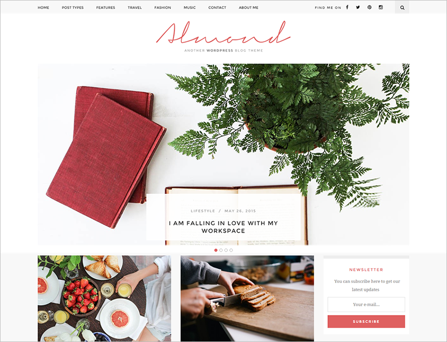 Inspiring Blog WordPress Theme SEO Friendly