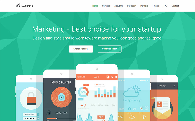 Marketing Startup Landing Page Template