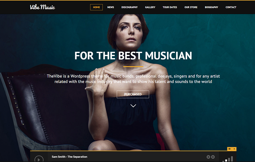 Musicians, Deejays & Bands WordPress Theme