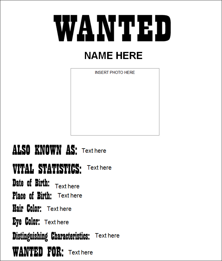 Old West Most Wanted Poster