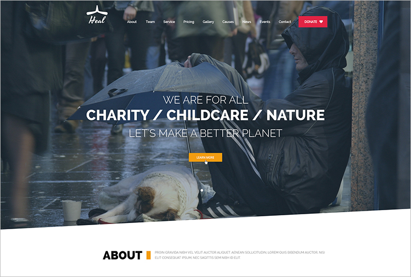 One Page Charity HTML Template