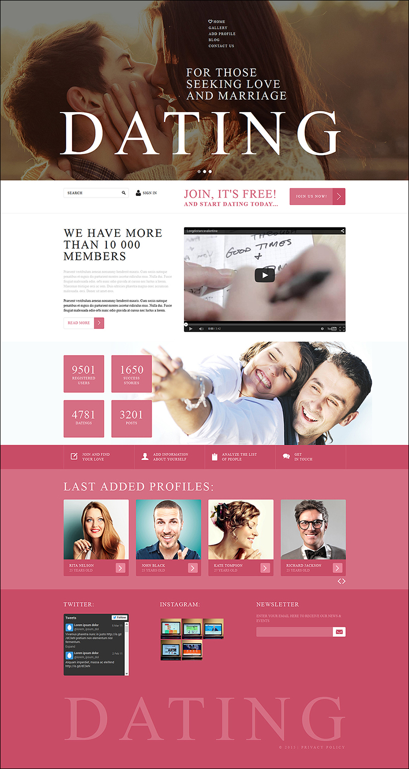 Online Dating Services Joomla Template