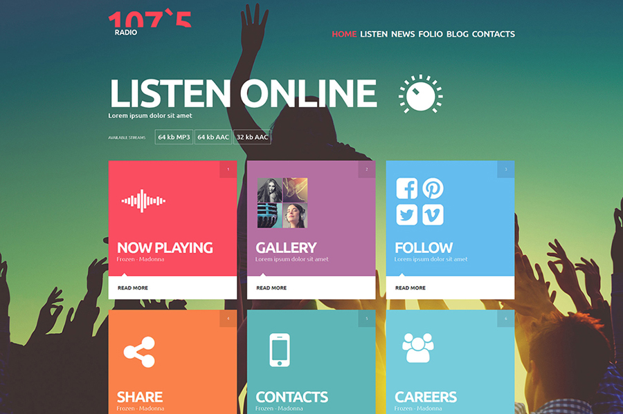 Online Radio Parallax Joomla Template