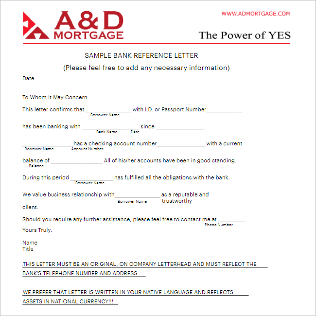 Printable Reference Letter Template