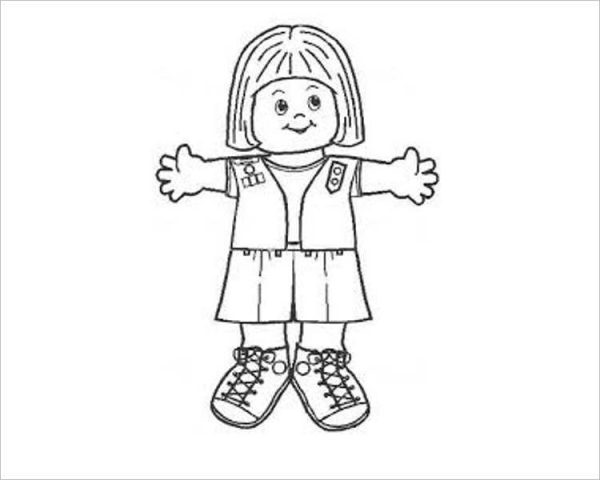 45 Flat Stanley Templates Free - Printable Stanley Baby Girl Templates 600x480 