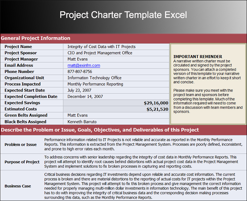 8+ Project Charter Templates Free Word, PDF, Excel Formats