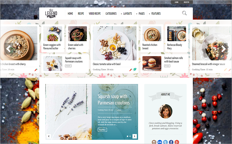 Recipe Bloggers Template SEO Optimized