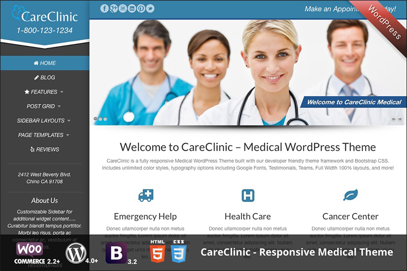Responsive WordPress Medical Theme