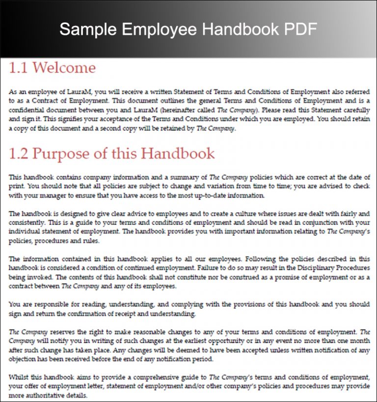 10+ Employee Handbook Templates Free Word, PDF, Doc Samples