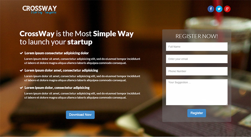 Startup Landing Page TemplateS