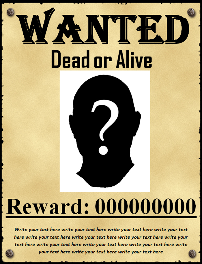Wanted Poster Template Free