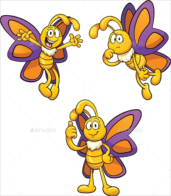 cartoon butterflies clipart